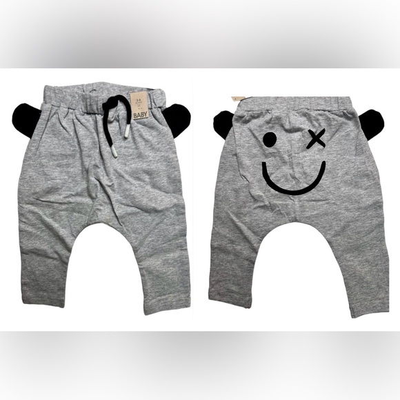 NORDSTROM/COTTON BABY Frankie Pant Light Gray Marle w/3D Ears Unisex 3-6M✨NWT✨ - Picture 1 of 9